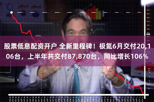 股票低息配资开户 全新里程碑！极氪6月交付20,106台，上半年共交付87,870台，同比增长106%