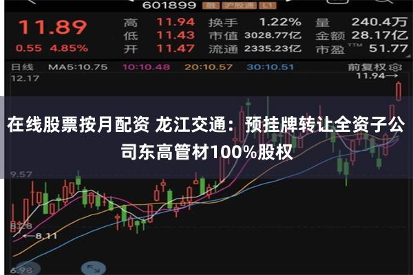 在线股票按月配资 龙江交通：预挂牌转让全资子公司东高管材100%股权